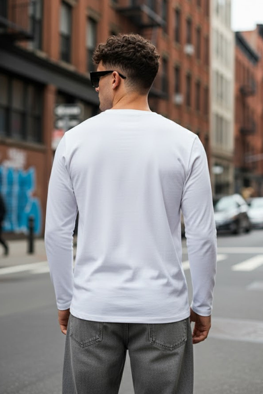 White Plain Full Sleeves Regular Fit T-shirt