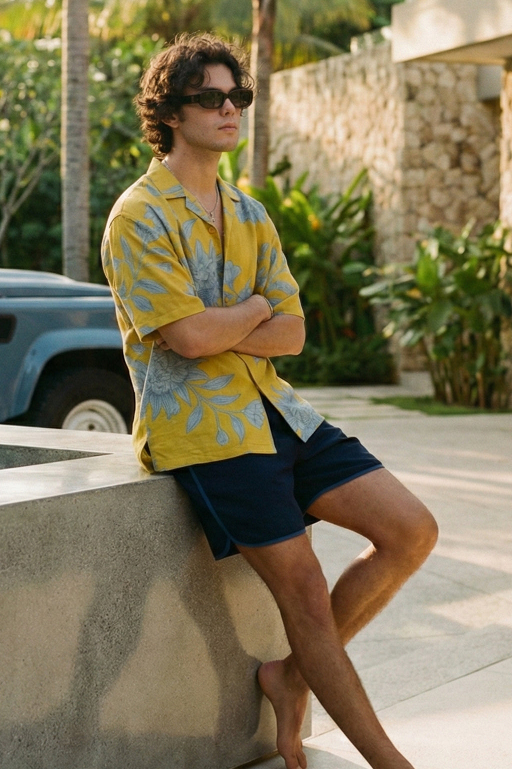 Marigold Floral Yellow All Over Print Oversized Exclusive Shirt