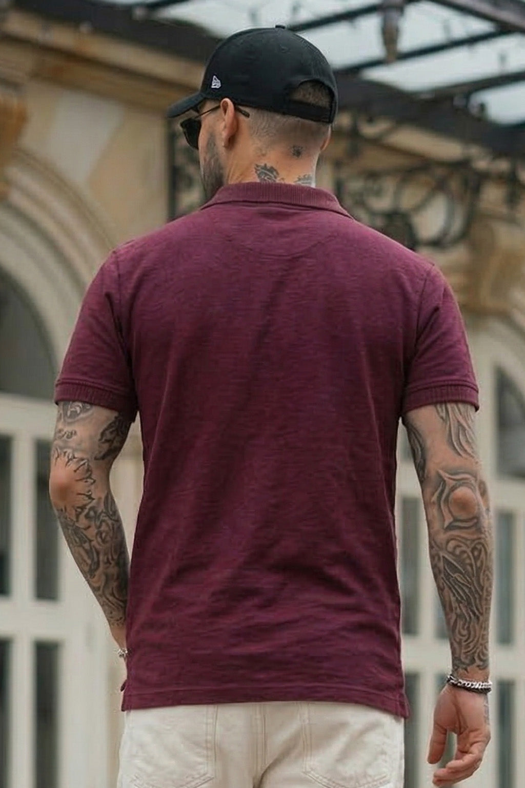 New York Wine Rib Collar Economic Regular Fit Pique Polo