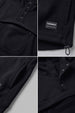 Veirdo Black Oversized Plain Button-Neck Pullover Hoodie