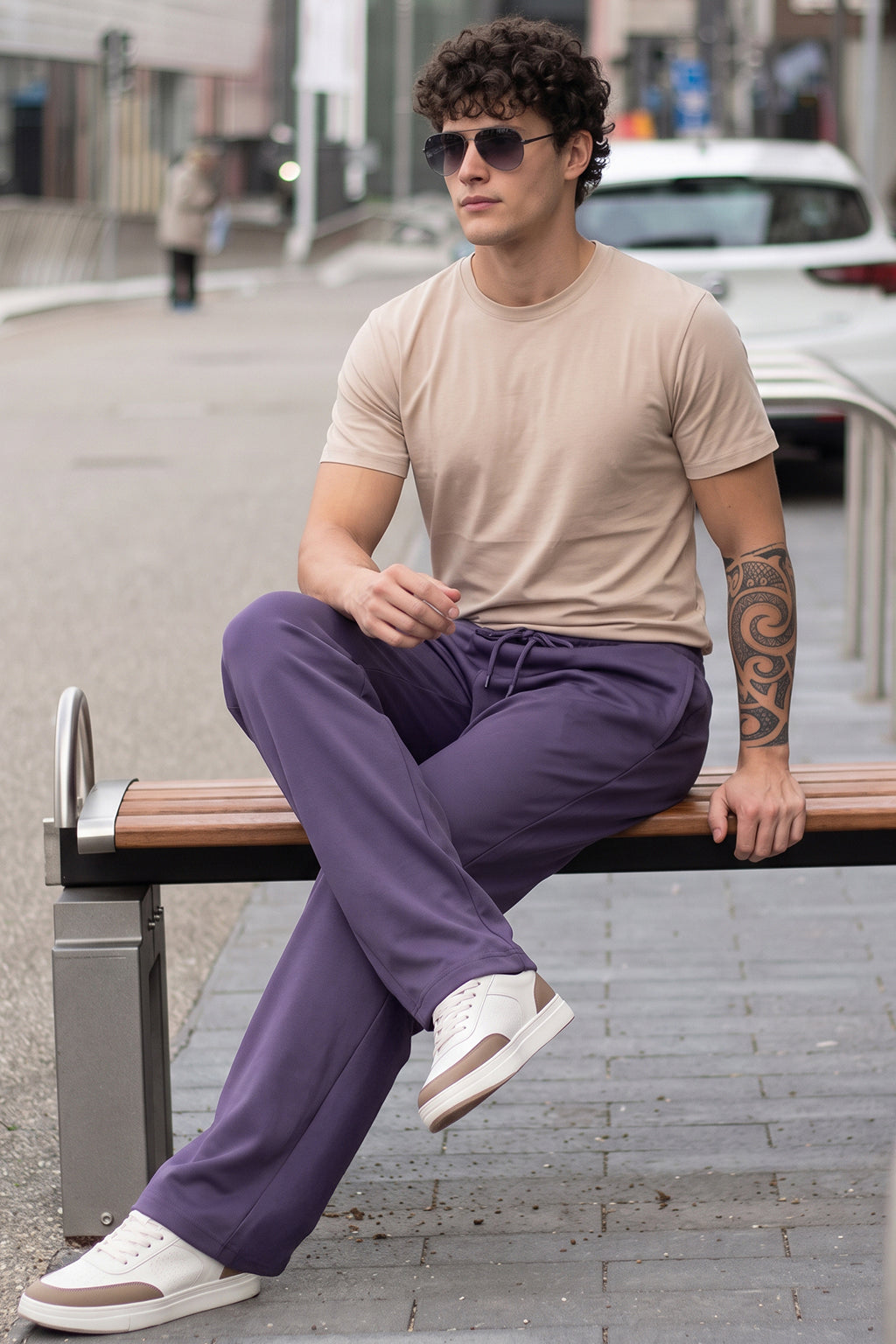 Skipper Blue Minimalist Loopknit Loose Fit Streetwear Jogger