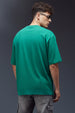 Veirdo Original Green Oversized Typography Brand Printed  T-shirt