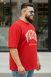 Veirdo Original Red Graphic Printed Plus Size T-shirt