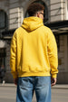 Out of Mind Mustard Oversized Pocket Typographic Printed  Hoodie