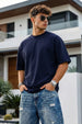 Navy Plain Oversized T-shirt