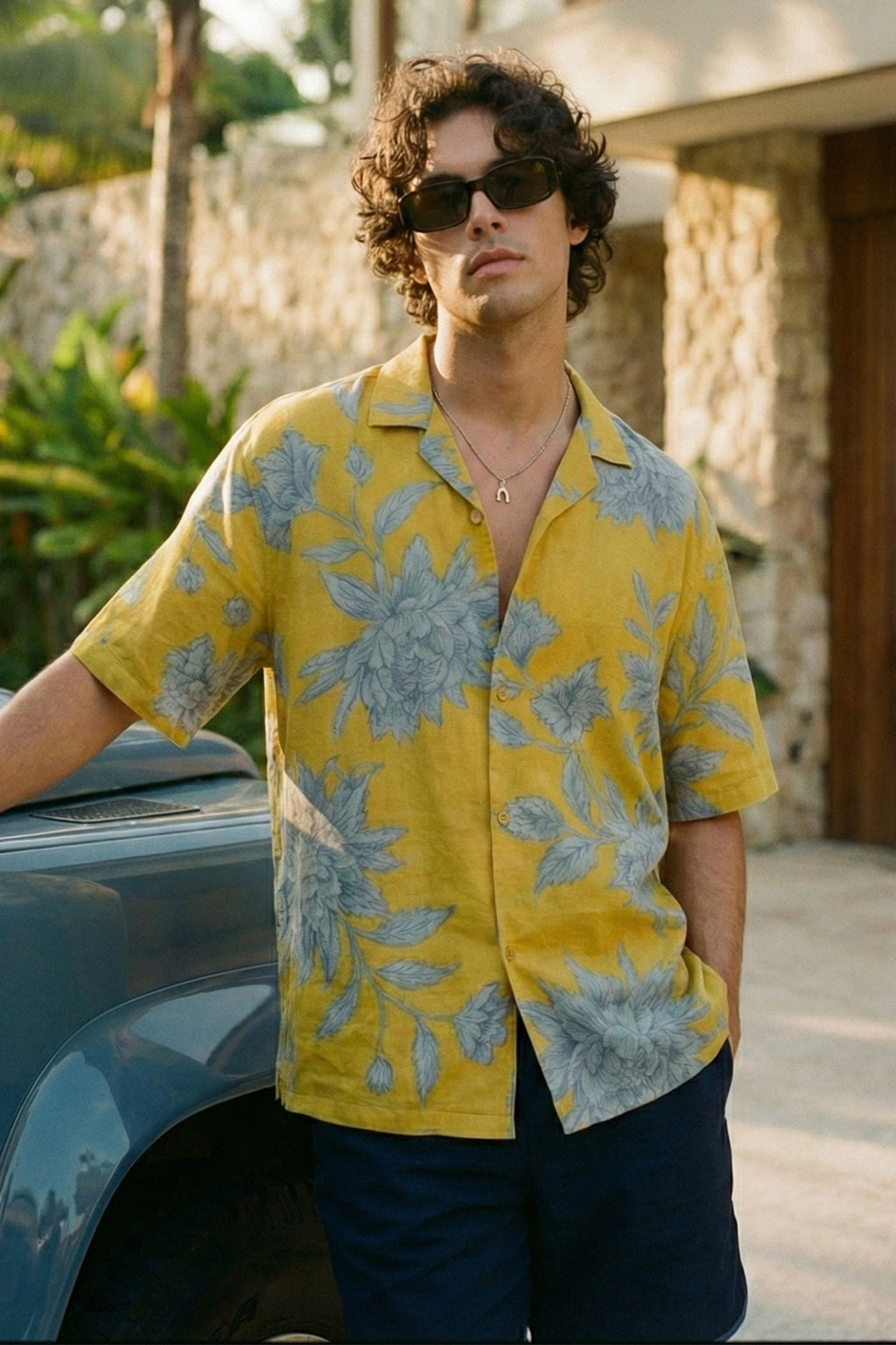 Marigold Floral Yellow All Over Print Oversized Exclusive Shirt