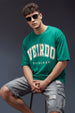 Veirdo Original Green Oversized Typography Brand Printed  T-shirt