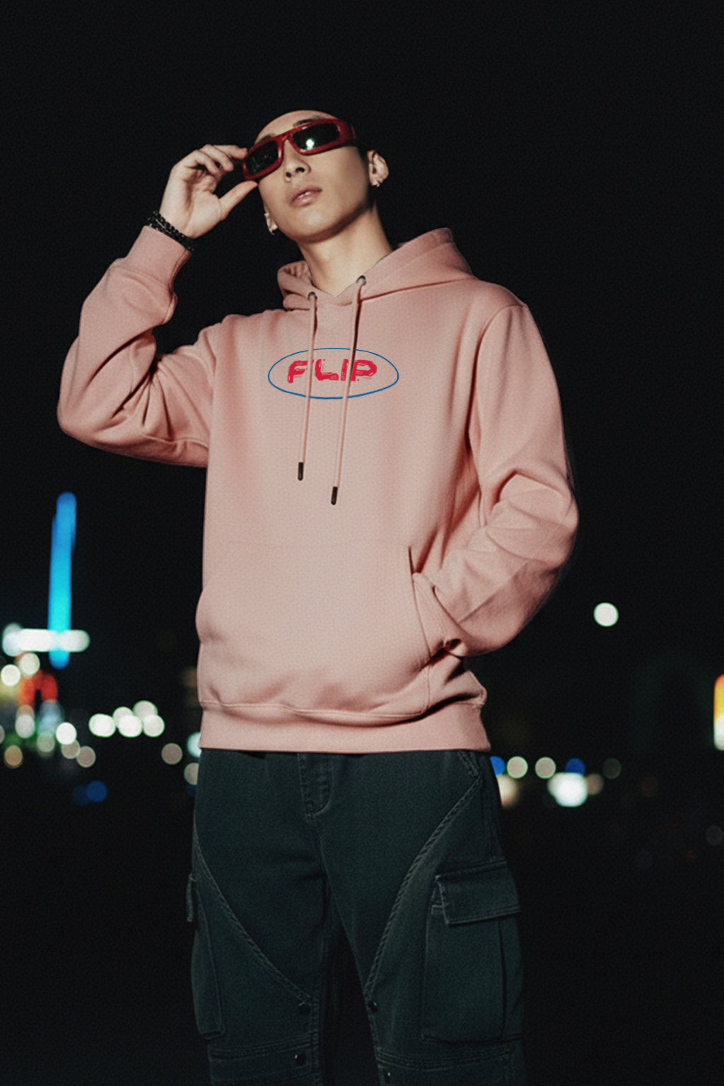 Unstoppable Peach Oversized Printed Hoodie