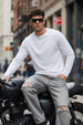 White Plain Full Sleeves Regular Fit T-shirt