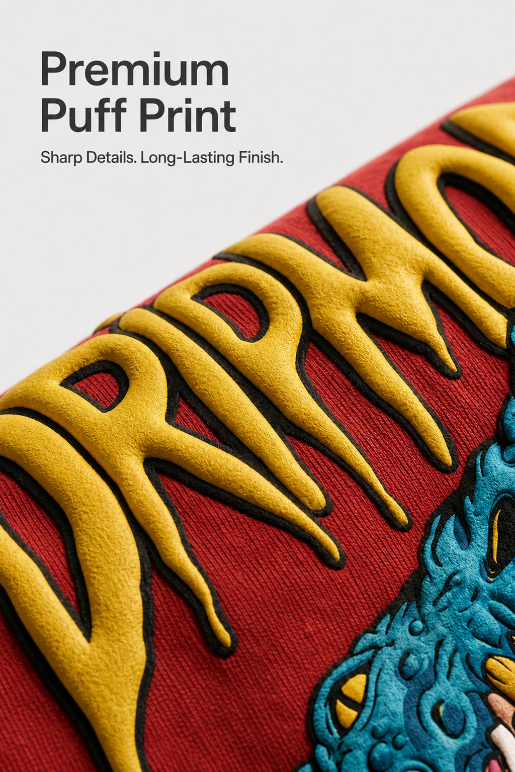 Dripmode Red 3D Puff Print Exclusive T-shirt Supreme Edition