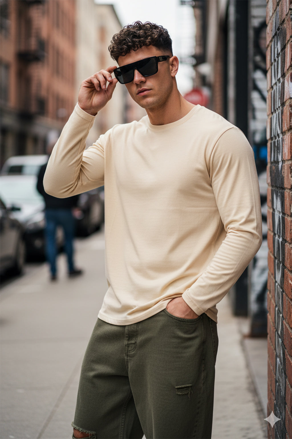 Swan White Plain Full Sleeves Regular Fit T-shirt