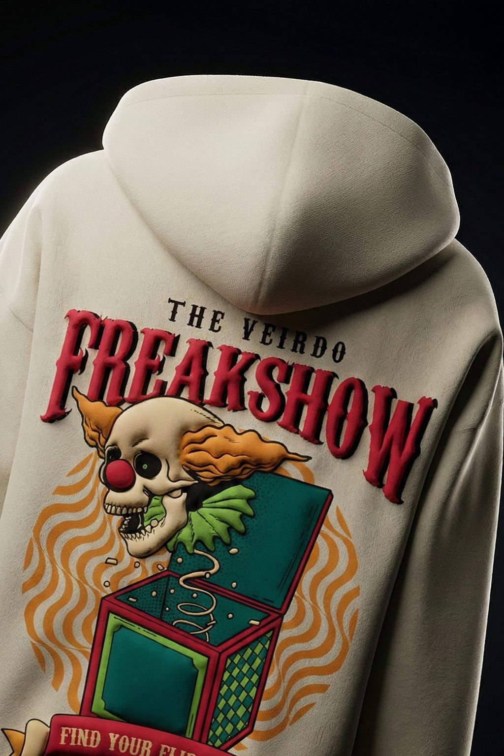 Freakshow Marshmallow Oversized Printed Exclusive Hoodie