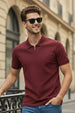 Maroon Interlock Plain Regular Fit Zipper Polo T-shirt