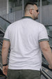 White Pique Stripe Collar Plus Size Tipping Polo T-shirt