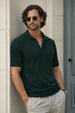 Green Ribknit Ribbed Plain Regular Fit Polo T-shirt