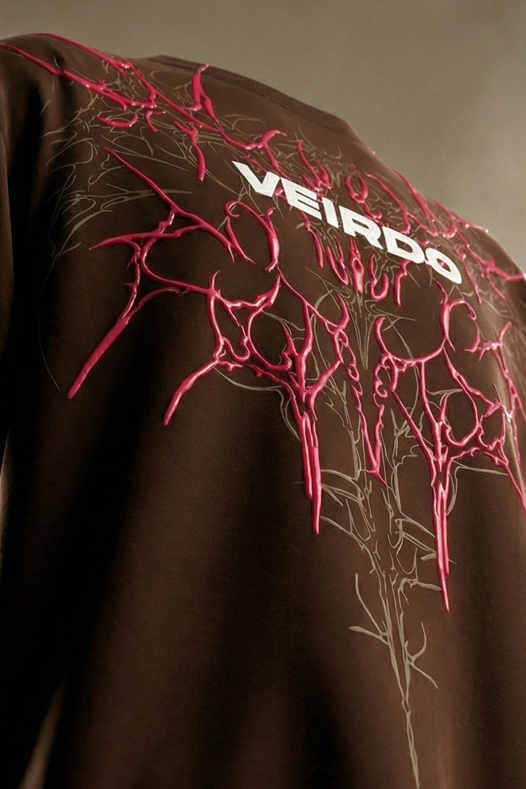 Veirdo Brown Silicon Printed Exclusive T-shirt Supreme Edition