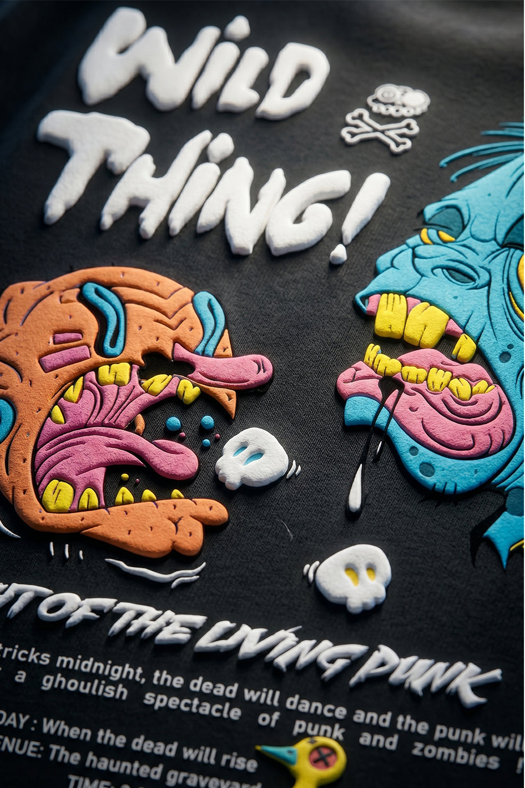 Wild Thing Dark Grey Oversized Puff Printed Exclusive T-shirt