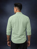 Smoke Green Plain Relaxed Fit Full Sleeve Dual Pocket Utility Exclusive Shirt