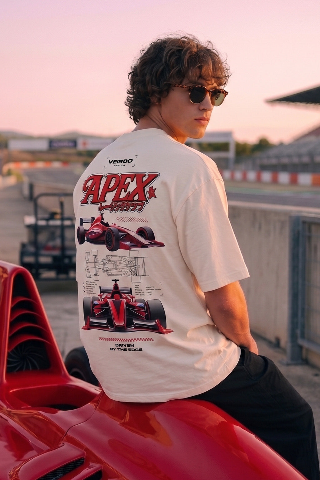 Apex Swanwhite Oversized Back Printed T-shirt