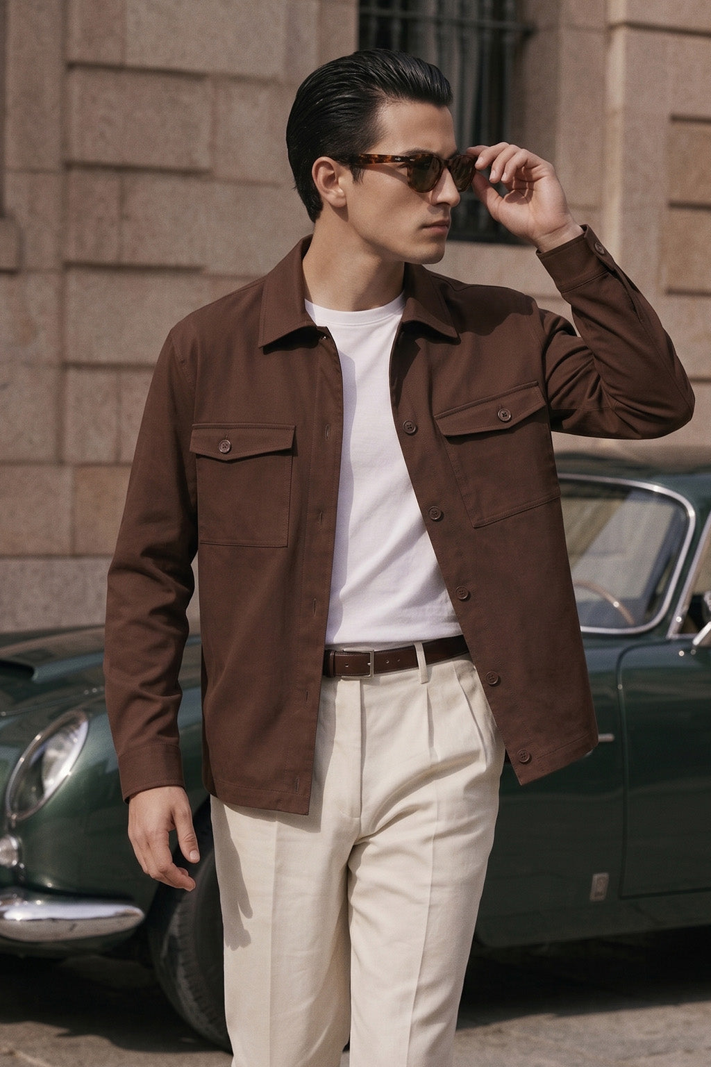 Brown Exclusive Black Premium Button Detail Exclusive Shacket