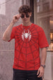 SpiderVerse Webline Red Oversized Printed T-Shirt