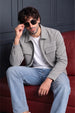 Light Grey 4-Pocket Regular Fit Nylon Exclusive Shacket