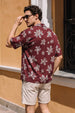 Crimson Petal Maroon All Over Printed Oversized Exclusive Shirt