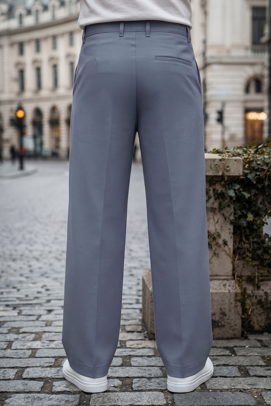 Blue Tencel Stretchable Straight-Fit Exclusive Pant