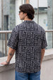Geo Lines Black All Over Printed Oversized Exclusive Shirt