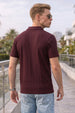 Wine Cross Lining Jacquard Regular Fit Button Polo