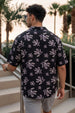 Crimson Petal Black All Over Printed Oversized Exclusive Shirt