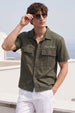 Olive Utility Twill Cropped Short-Sleeve Exclusive Shirt