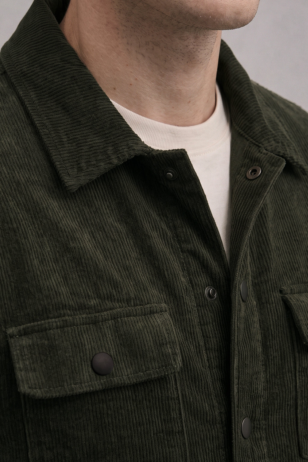 Olive Green 4 Pocket Loose Fit Exclusive Corduroy Jacket