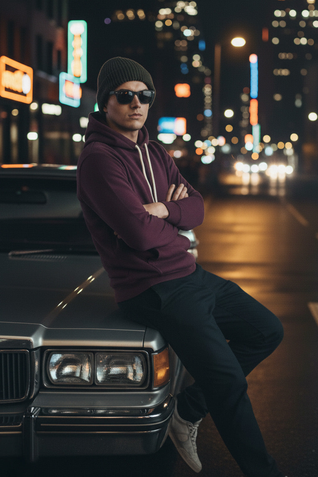 Purple Plain Regular Hoodie