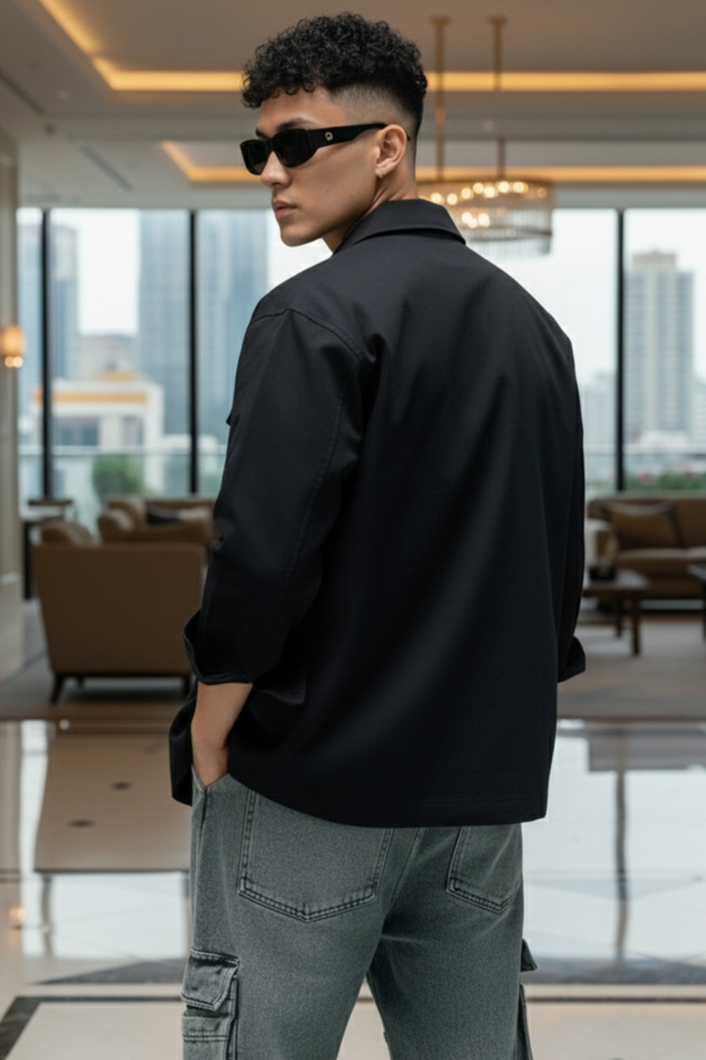 Black Veirdo Exclusive Premium Button Detail Exclusive Shacket