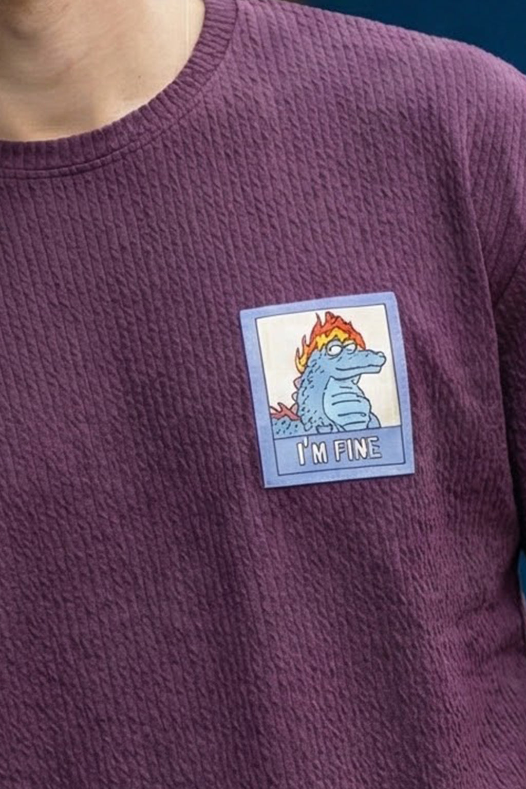 I'm Fine Wine Oversized Textured Exclusive T-shirt