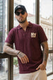 New York Wine Rib Collar Economic Regular Fit Pique Polo