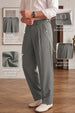 Grey Tailored High-Waist Adjustable Weist Korean Pant