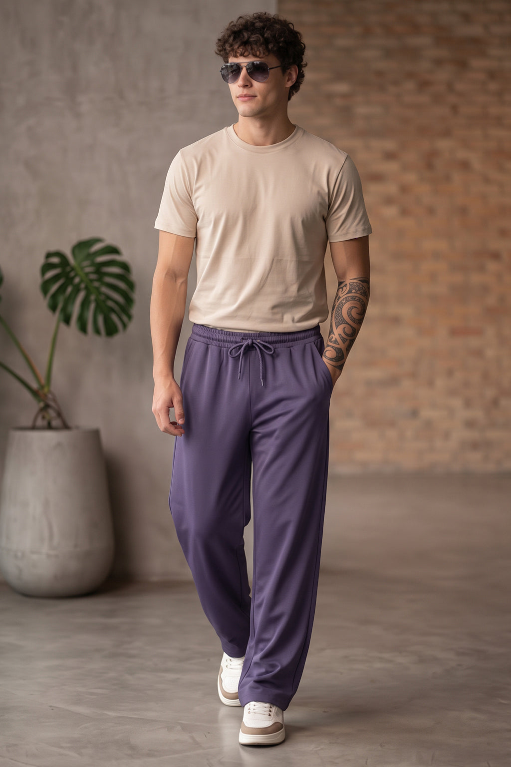 Skipper Blue Minimalist Loopknit Loose Fit Streetwear Jogger