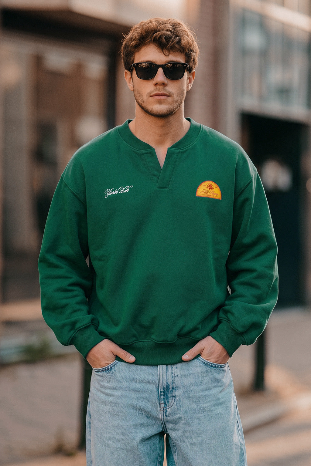Yatch Club V Neck Oversized Exclusive Sweatshirt