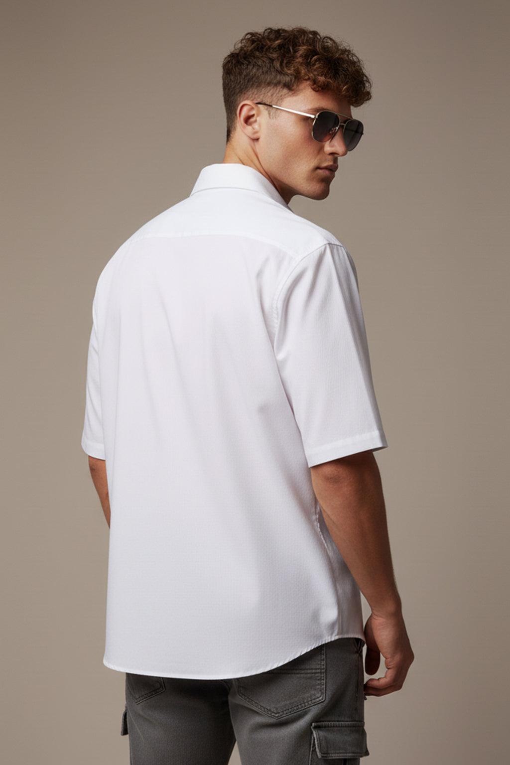 White Plain Regular Fit Half Sleeve Single Pocket Exclusive Shirt
