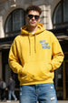 Out of Mind Mustard Oversized Pocket Typographic Printed  Hoodie