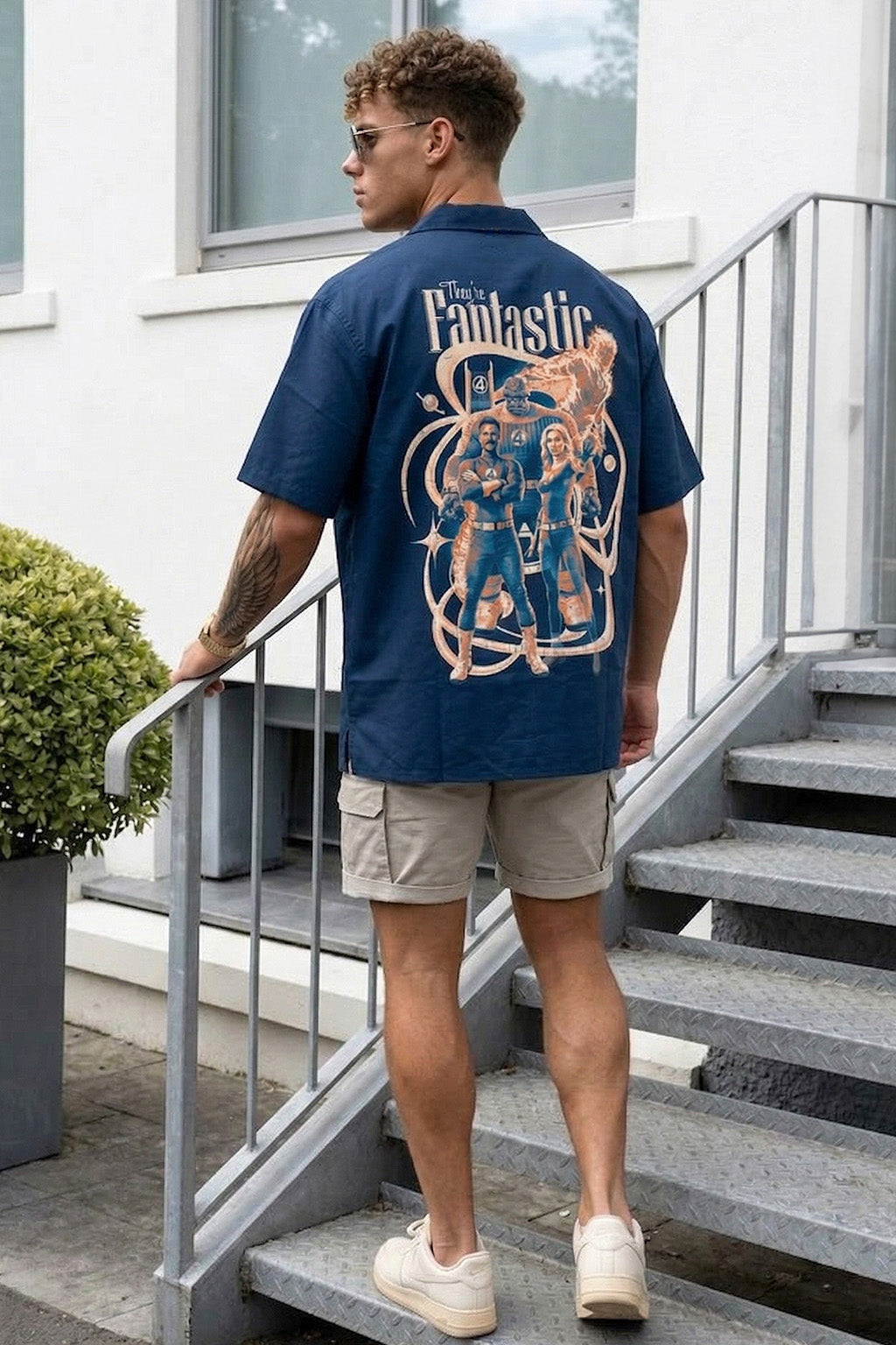 Fantastic Navy Oversized Printed Exclusive Shirt