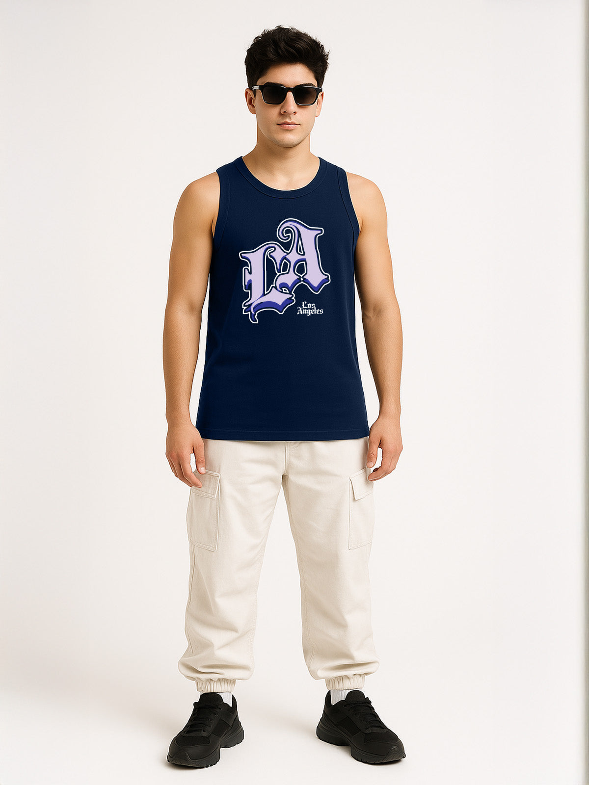 Los Angeles Navy Regular Fit Printed Vest