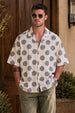 Lunar Circle Beige All Over Printed Oversized Exclusive Shirt