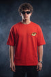 Sychedelic Red Oversized Printed T-shirt