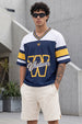 Whatever Navy Varsity Collar Oversized T-Shirt