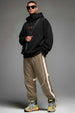 Khakhi Contrast Stripe Relaxed Fit Nylon Exclusive Jogger