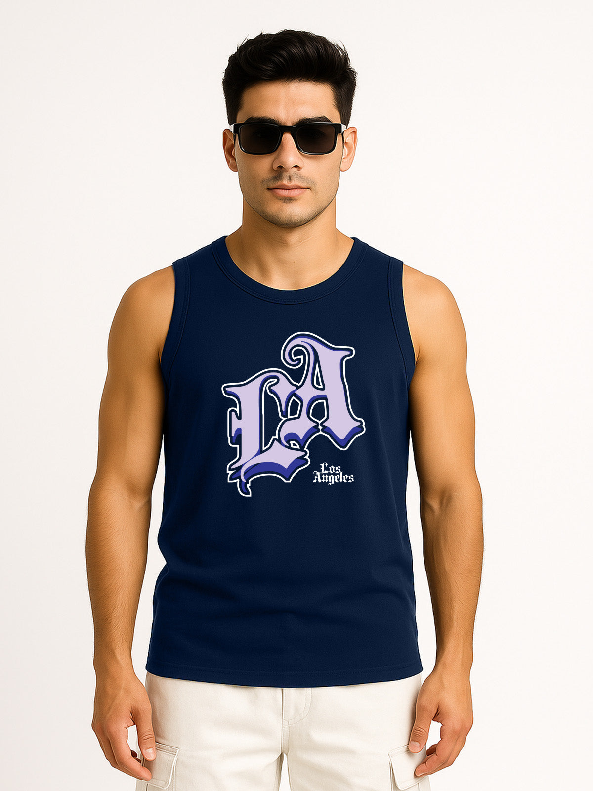 Los Angeles Navy Regular Fit Printed Vest
