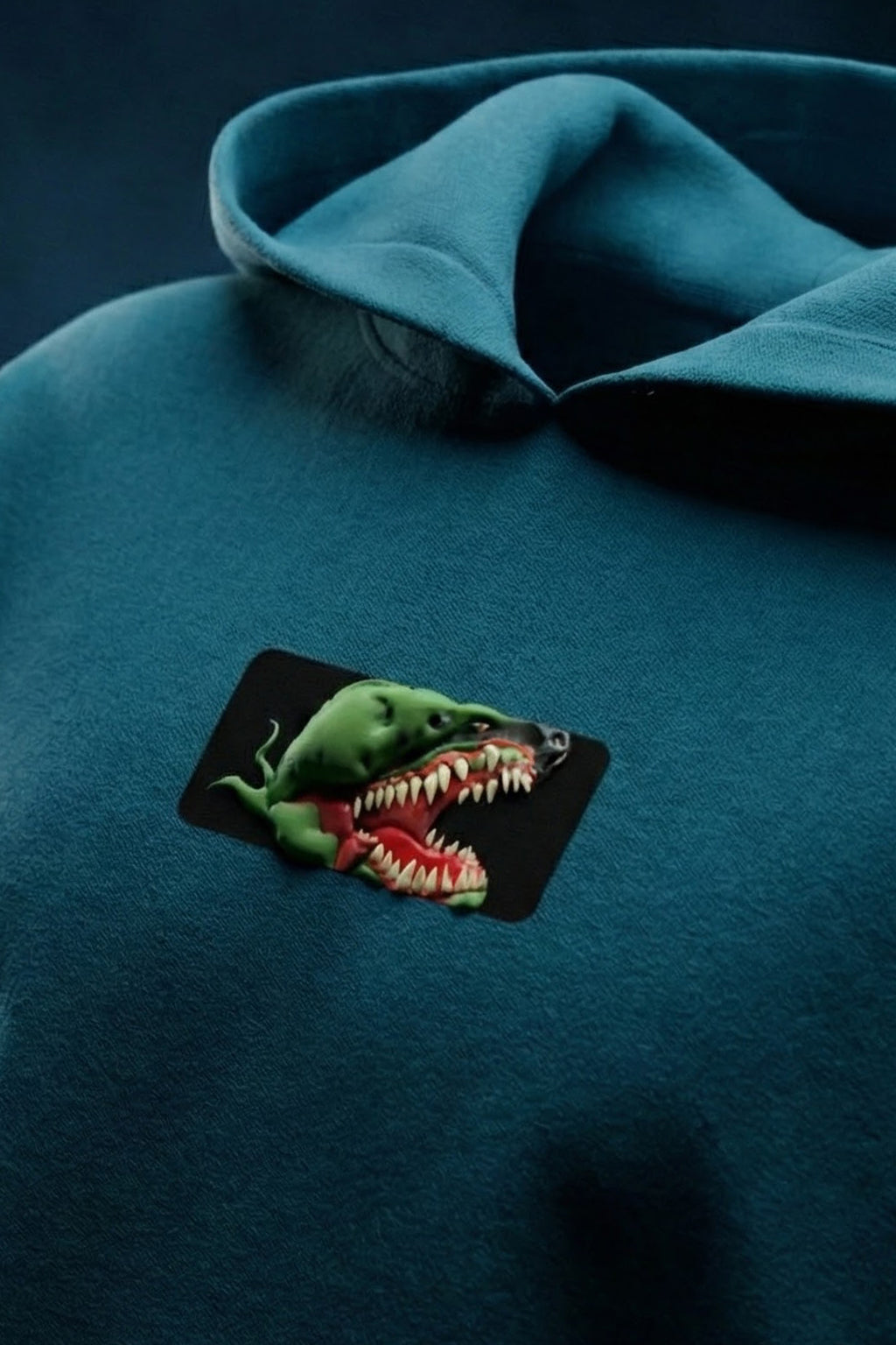 Veirdo Wild Moroccan Blue Oversized Puff Printed Exclusive Hoodie